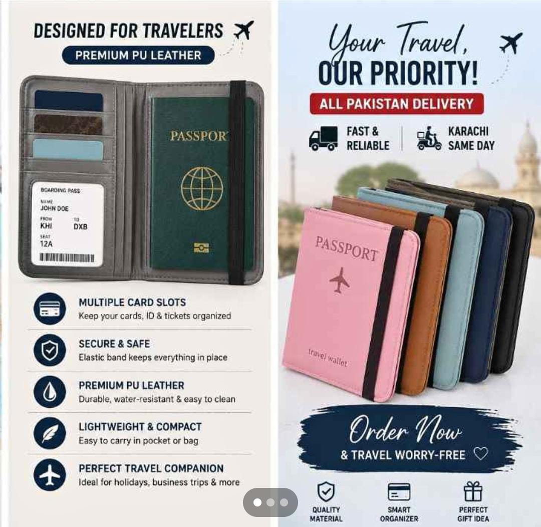 RFID Protected Passport Cover Holder & Travel Wallet Premium Leather Passport & Card Wallet for Men & Women Made In Chine High Quality (Ranom Color)