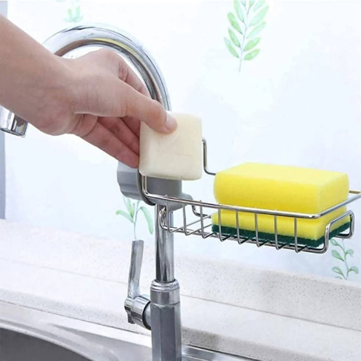 Stainless Steel Sink Faucet Organizer - Kitchen Accessory Designed For Storage Organization And Daily Sink Routine